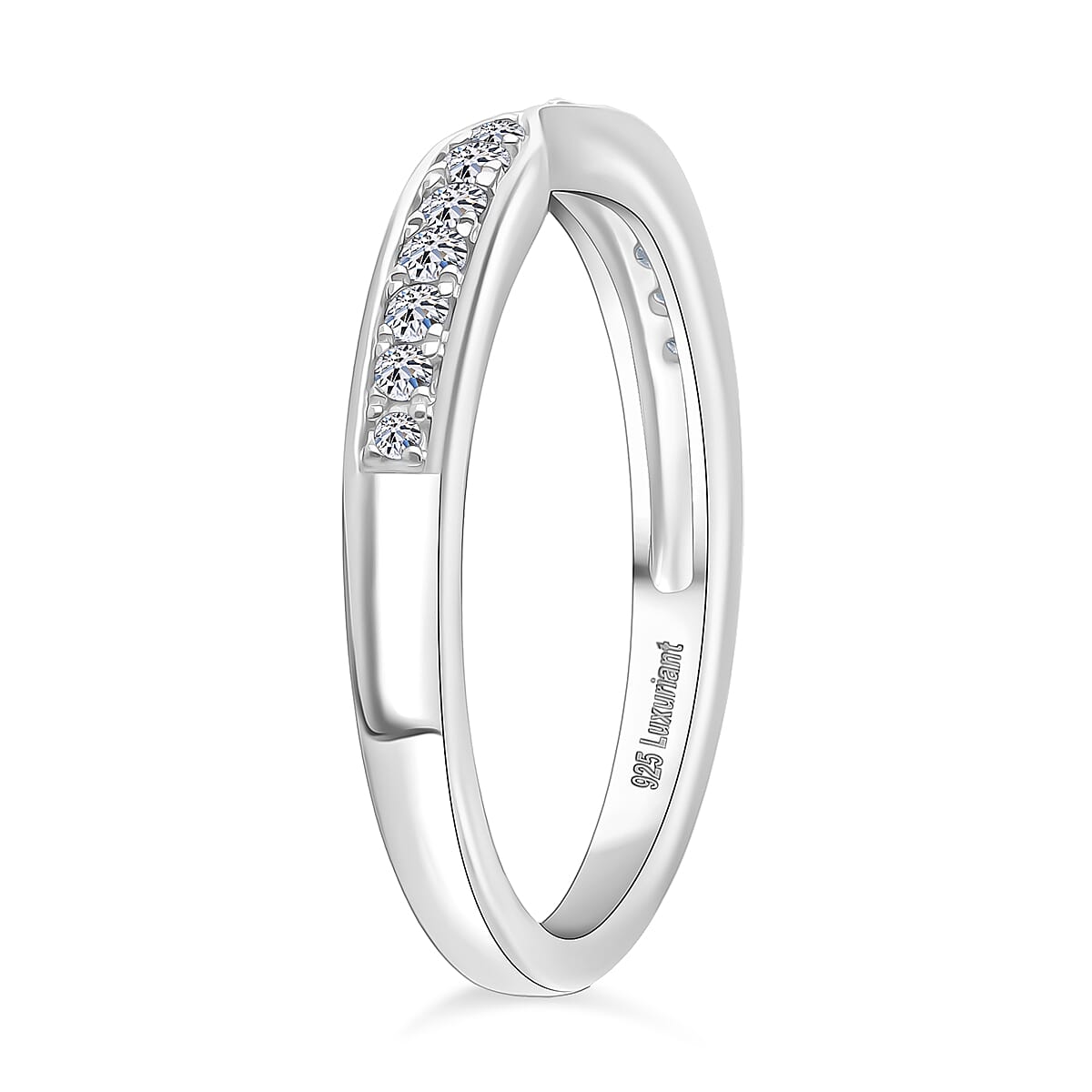 Luxuriant SGL Certified Lab Grown Diamond (VS-EF) Ring in Rhodium Overlay Sterling Silver 0.25 Ct.