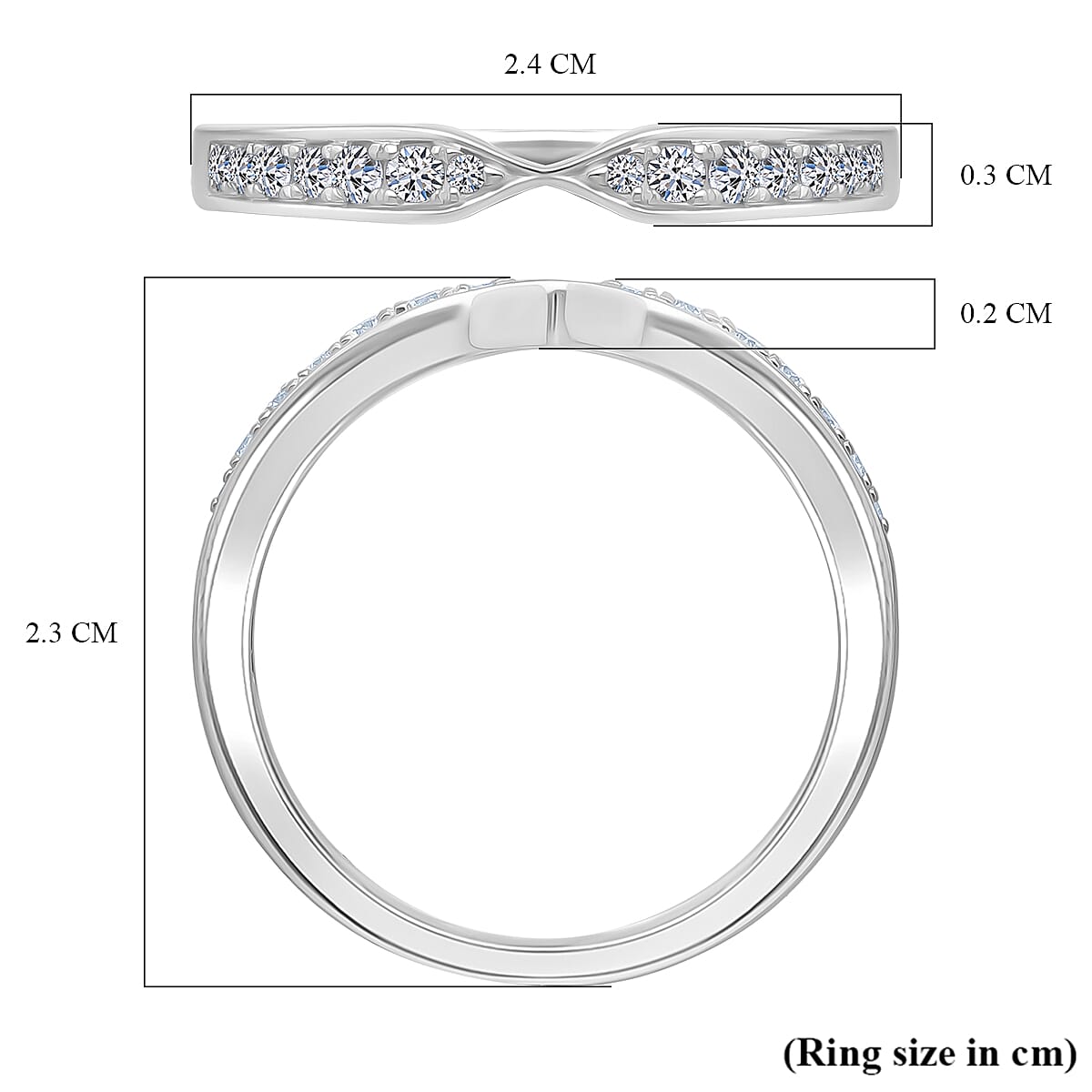 Luxuriant SGL Certified Lab Grown Diamond (VS-EF) Ring in Rhodium Overlay Sterling Silver 0.25 Ct.