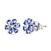 D'Joy Tanzanite & White Zircon Earring with Push Back in 18K Yellow Gold Plated Sterling Silver 1.95 Ct.