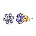 D'Joy Tanzanite & White Zircon Earring with Push Back in 18K Yellow Gold Plated Sterling Silver 1.95 Ct.