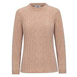 Classic Chenille Wide Cable Front Jumper 