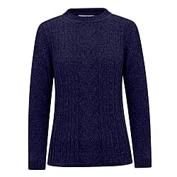 Classic Chenille Wide Cable Front Jumper 