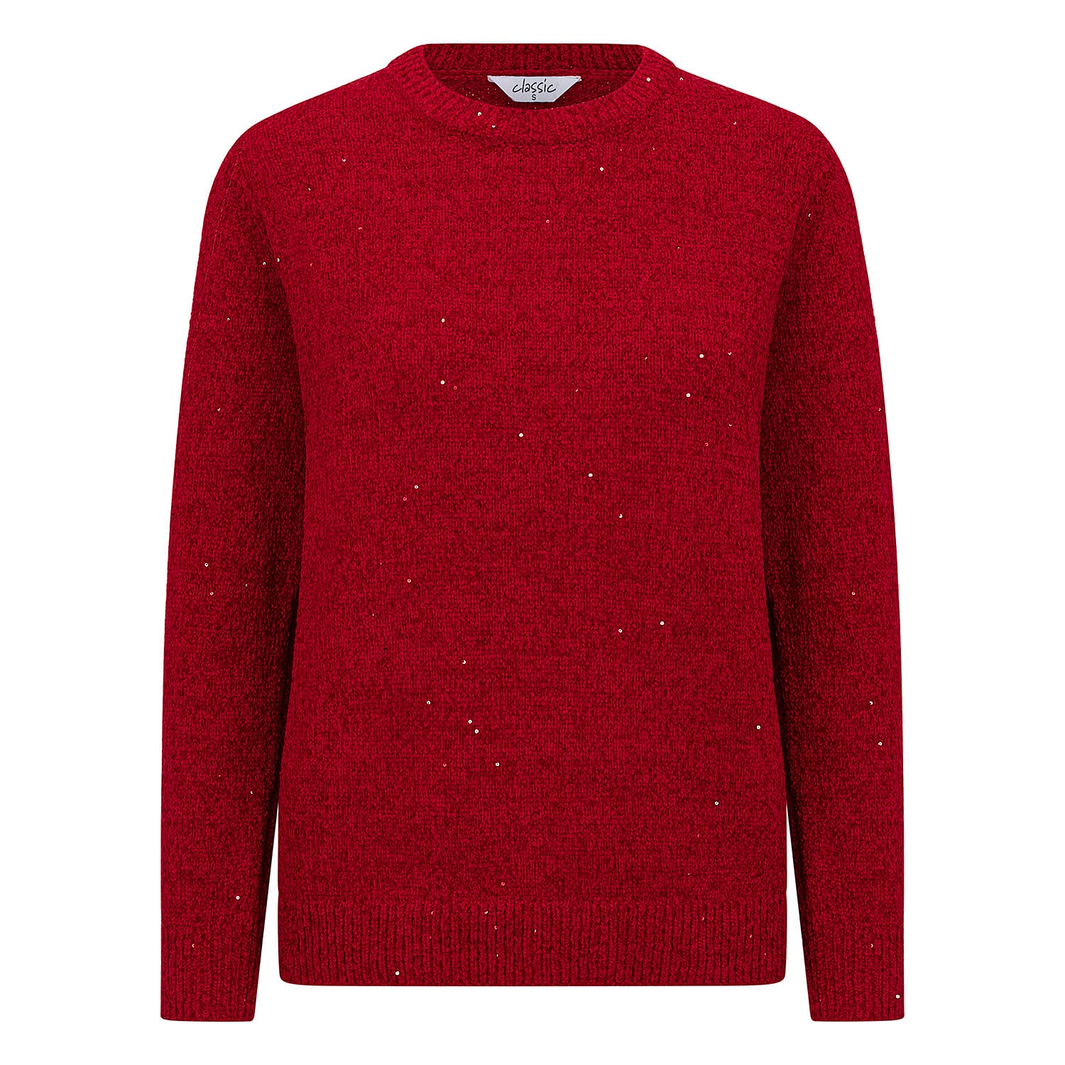 Classic Round Neck Sparkle Chenille Jumper 