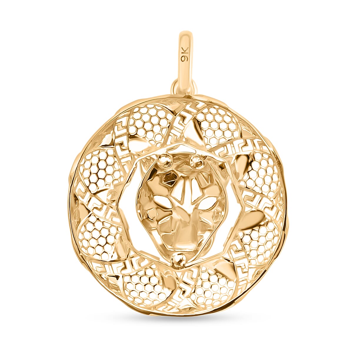 Biggest Designer Inspired Close Out -  9K Yellow Gold Enamelled Panther Pendant