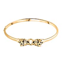 Biggest Designer Inspired Close Out - 9K Yellow Gold Enameled Panther Bangle (Size 7.5), Gold Wt. 8.50 Gms.