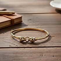 Biggest Designer Inspired Close Out - 9K Yellow Gold Enameled Panther Bangle (Size 7.5), Gold Wt. 8.50 Gms.
