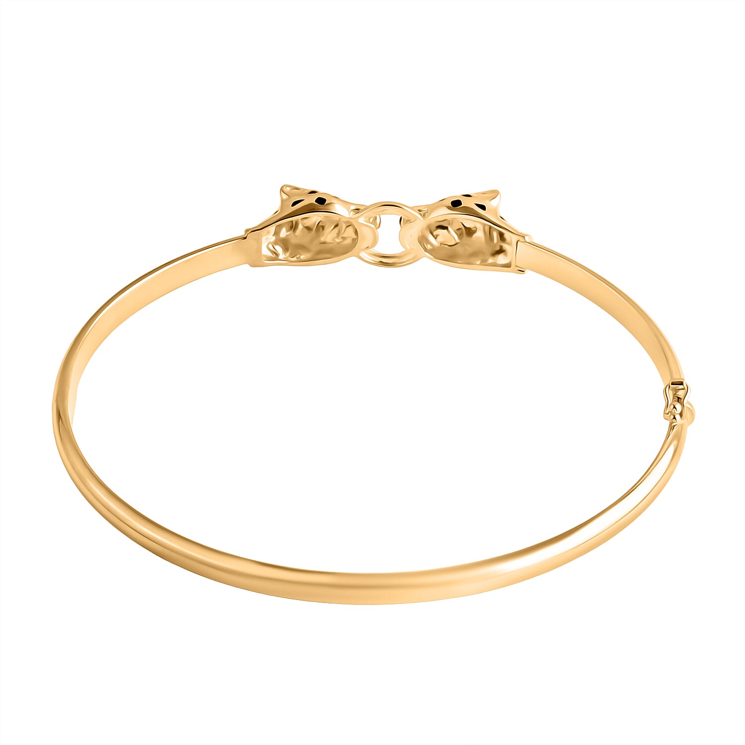 Biggest Designer Inspired Close Out - 9K Yellow Gold Enameled Panther Bangle (Size 7.5), Gold Wt. 8.50 Gms.