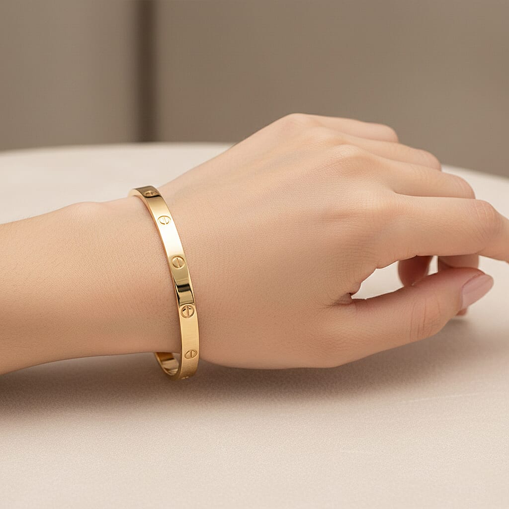 Designer Inspired - 9K Yellow Gold Bangle (Size 7.5), Gold Wt. 4.71 Gms.