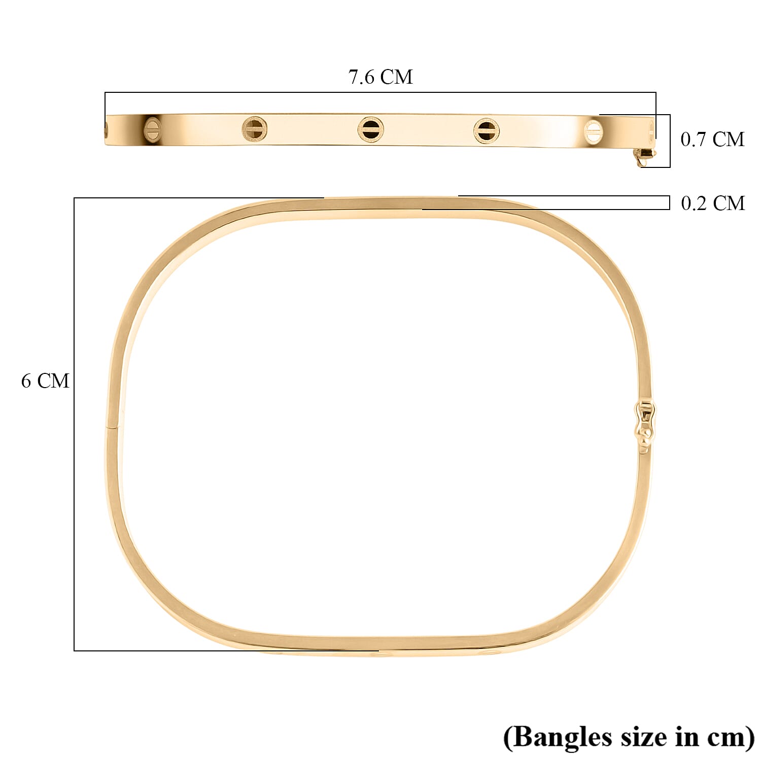 Designer Inspired - 9K Yellow Gold Bangle (Size 7.5), Gold Wt. 4.71 Gms.