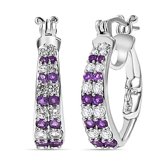 https://tjcuk.sirv.com/Products/83/0/8302754/GP-African-Amethyst-Blue-Sapphire-White-Zircon-Full-Hoop-Earring-in-Rh_8302754.jpg?w=342&h=342
