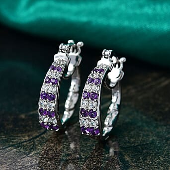 https://tjcuk.sirv.com/Products/83/0/8302754/GP-African-Amethyst-Blue-Sapphire-White-Zircon-Full-Hoop-Earring-in-Rh_8302754_1.jpg?w=342&h=342