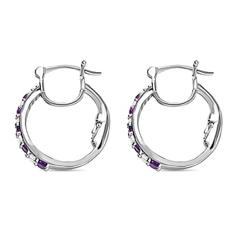 https://tjcuk.sirv.com/Products/83/0/8302754/GP-African-Amethyst-Blue-Sapphire-White-Zircon-Full-Hoop-Earring-in-Rh_8302754_3.jpg?w=342&h=342