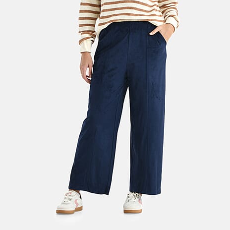 - Maisi Elasticated Comfort Fit Trousers (Size 12) - Navy