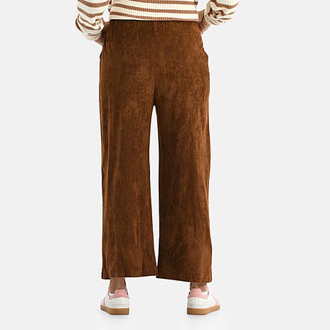 - Maisi Elasticated Comfort Fit Trousers (Size 18) - Brown