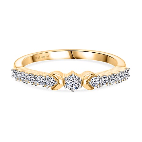 Luxuriant Lab Grown Diamond (SI-GH) Ring in 18K Vermeil Yellow Gold Plated Sterling Silver 0.33 Ct.