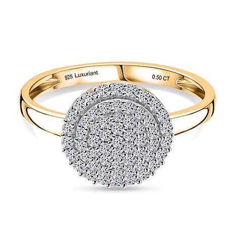 Luxuriant Lab Grown Diamond (SI-GH) Ring in 18K Vermeil Yellow Gold Plated Sterling Silver 0.50 Ct.