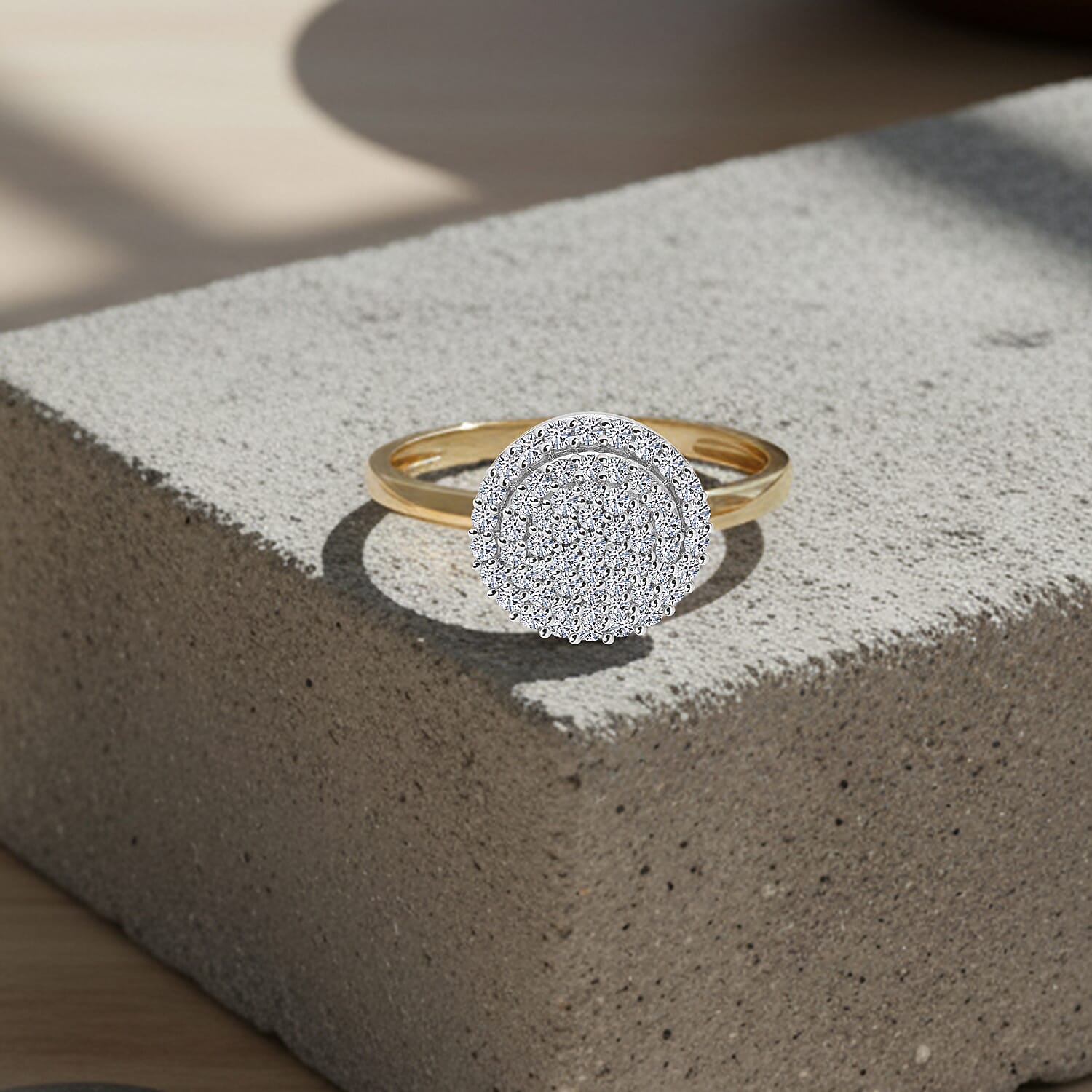 Luxuriant Lab Grown Diamond (SI-GH) Ring in 18K Vermeil Yellow Gold Plated Sterling Silver 0.50 Ct.