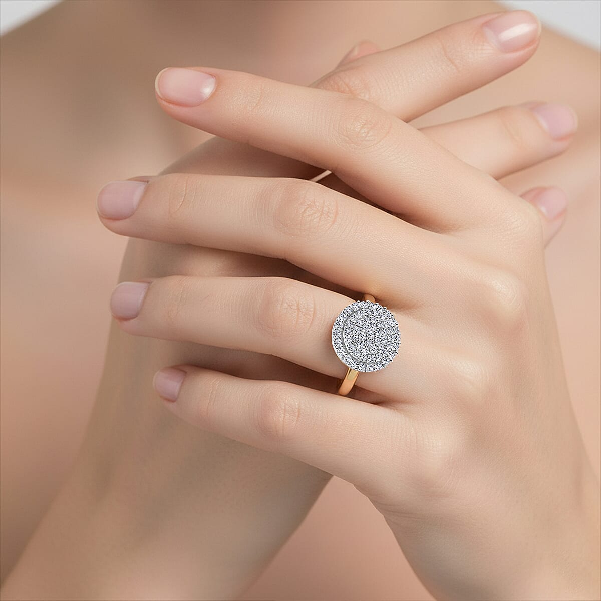 Luxuriant Lab Grown Diamond (SI-GH) Ring in 18K Vermeil Yellow Gold Plated Sterling Silver 0.50 Ct.