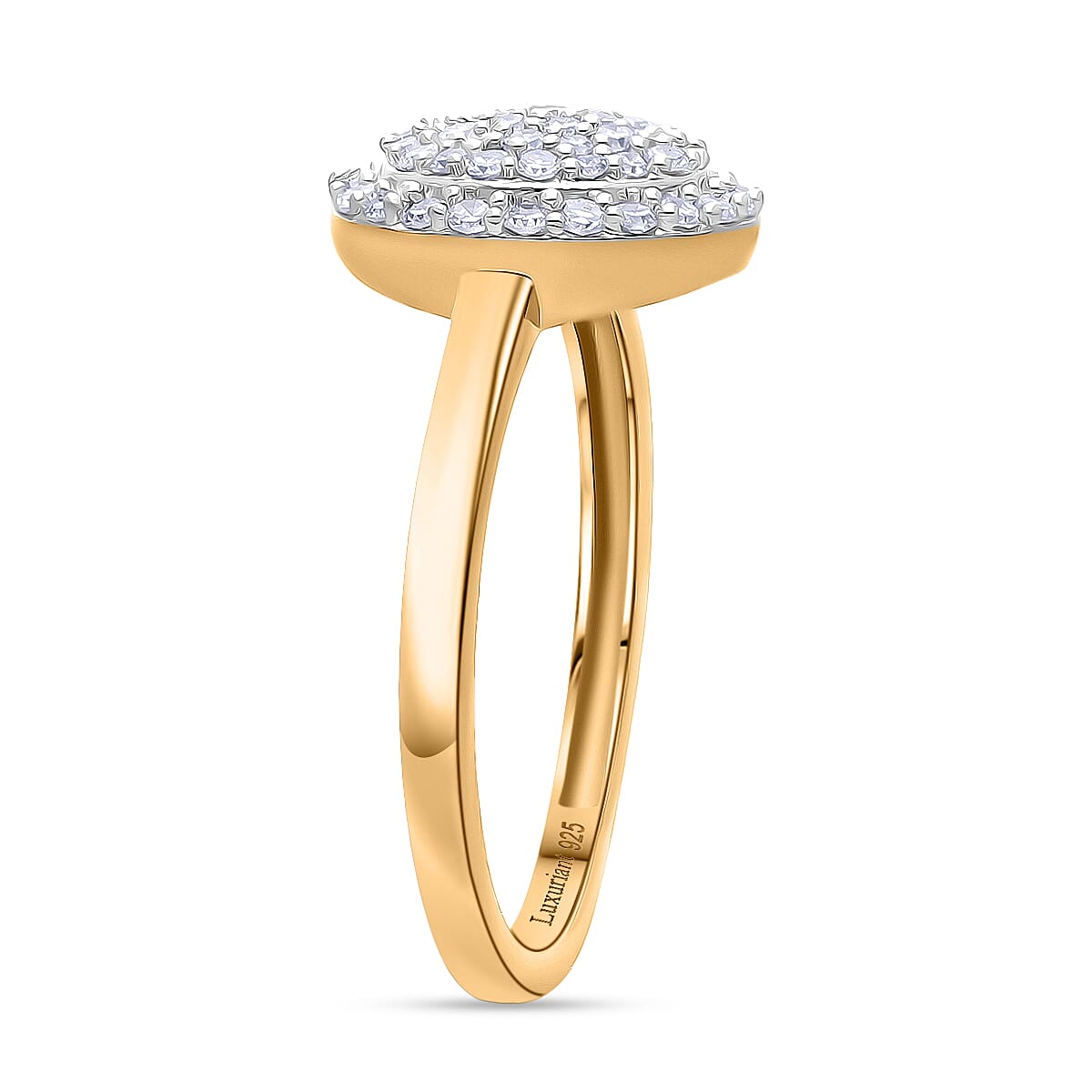 Luxuriant Lab Grown Diamond (SI-GH) Ring in 18K Vermeil Yellow Gold Plated Sterling Silver 0.50 Ct.
