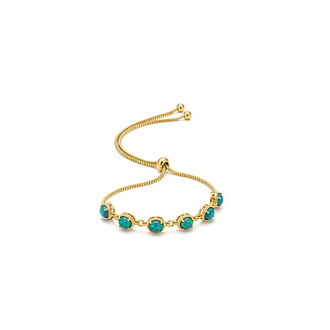 EverTrue Opalina Motif Linked Bracelet (Size 10.5) in Yellow Gold Plated 4.27 Ct.