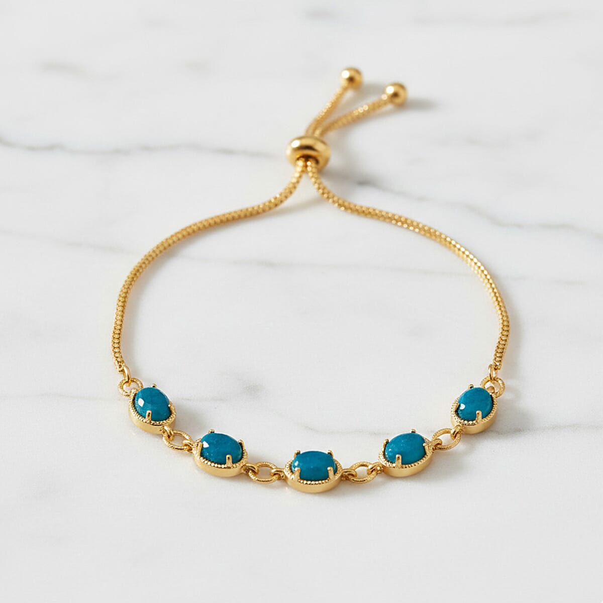 EverTrue Opalina Motif Linked Bracelet (Size 10.5) in Yellow Gold Plated 4.27 Ct.
