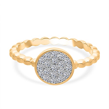 LUXURIANT 0.25 Ct. Lab Grown Diamond Cluster Ring in 18K Vermeil Yellow Gold Plated Sterling Silver