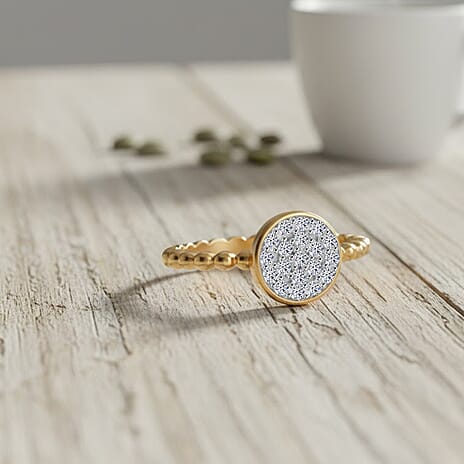 Luxuriant Lab Grown Diamond (VS-EF) Ring in 18K Vermeil Yellow Gold Plated Sterling Silver 0.25 Ct.