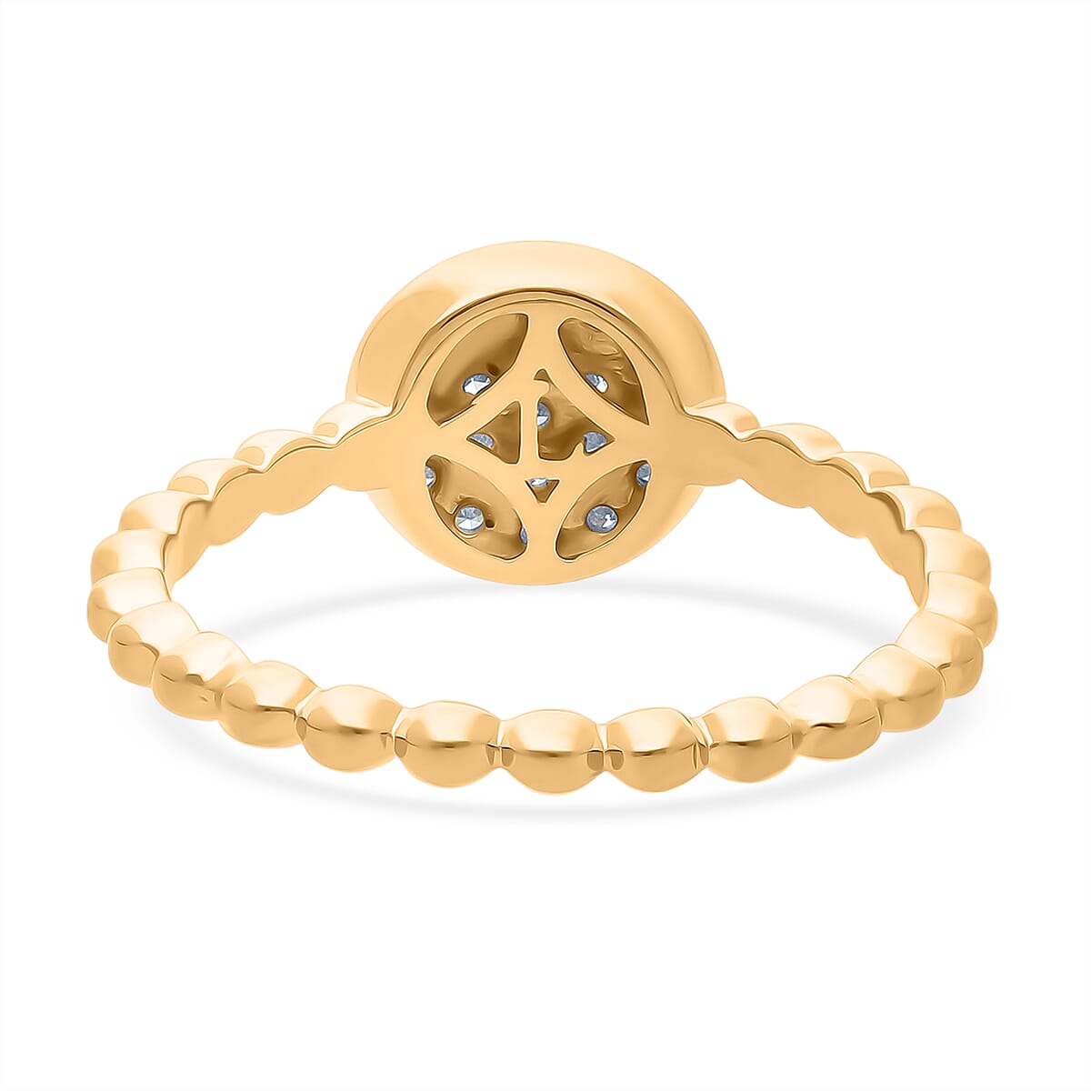 Luxuriant Lab Grown Diamond (VS-EF) Ring in 18K Vermeil Yellow Gold Plated Sterling Silver 0.25 Ct.