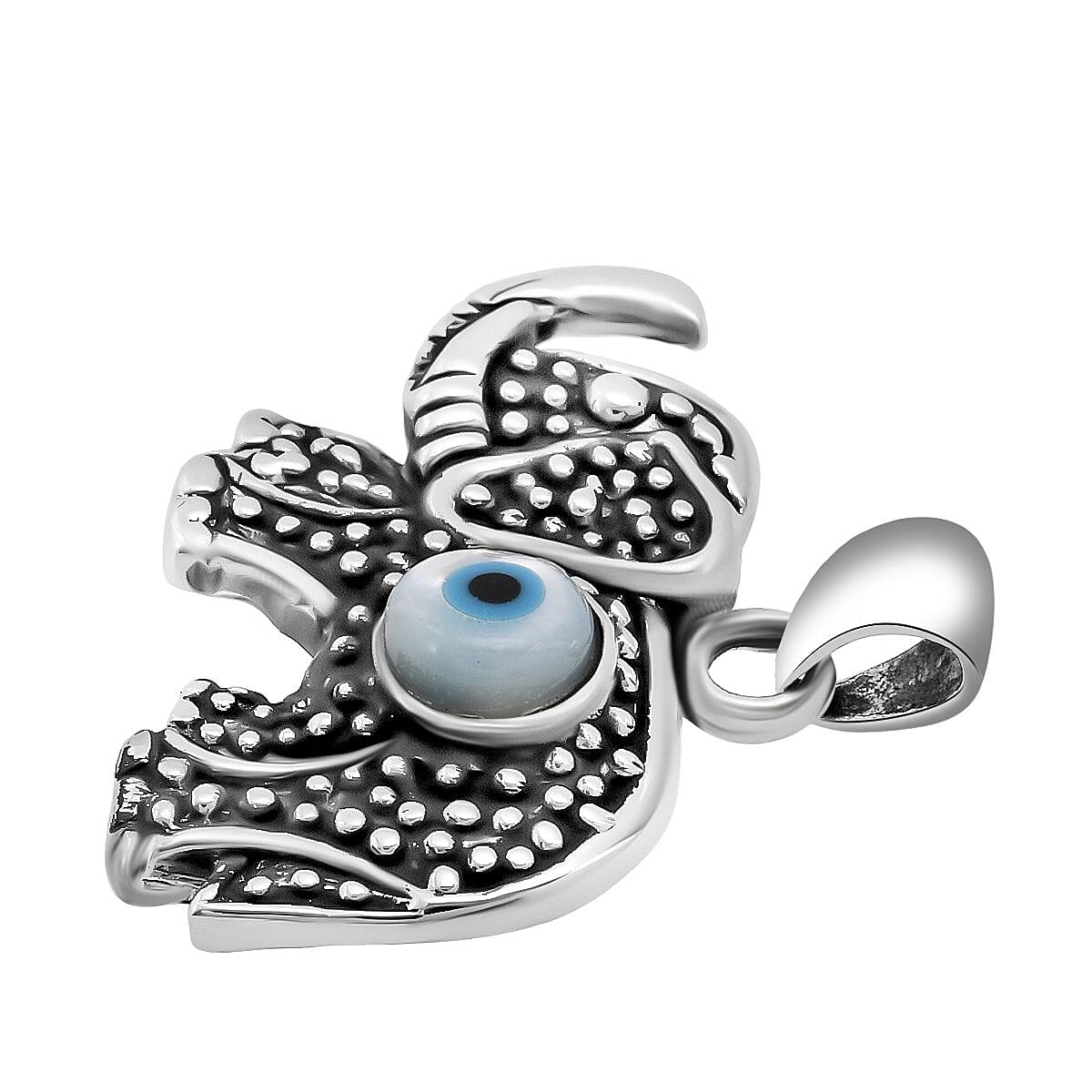 White Mother Of Pearl Oxisided Elephant Pendant Sterling Silver, Silver Wt. 5.60 Gms.