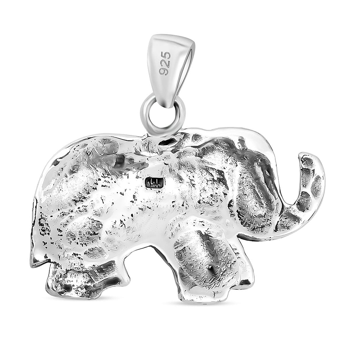 White Mother Of Pearl Oxisided Elephant Pendant Sterling Silver, Silver Wt. 5.60 Gms.
