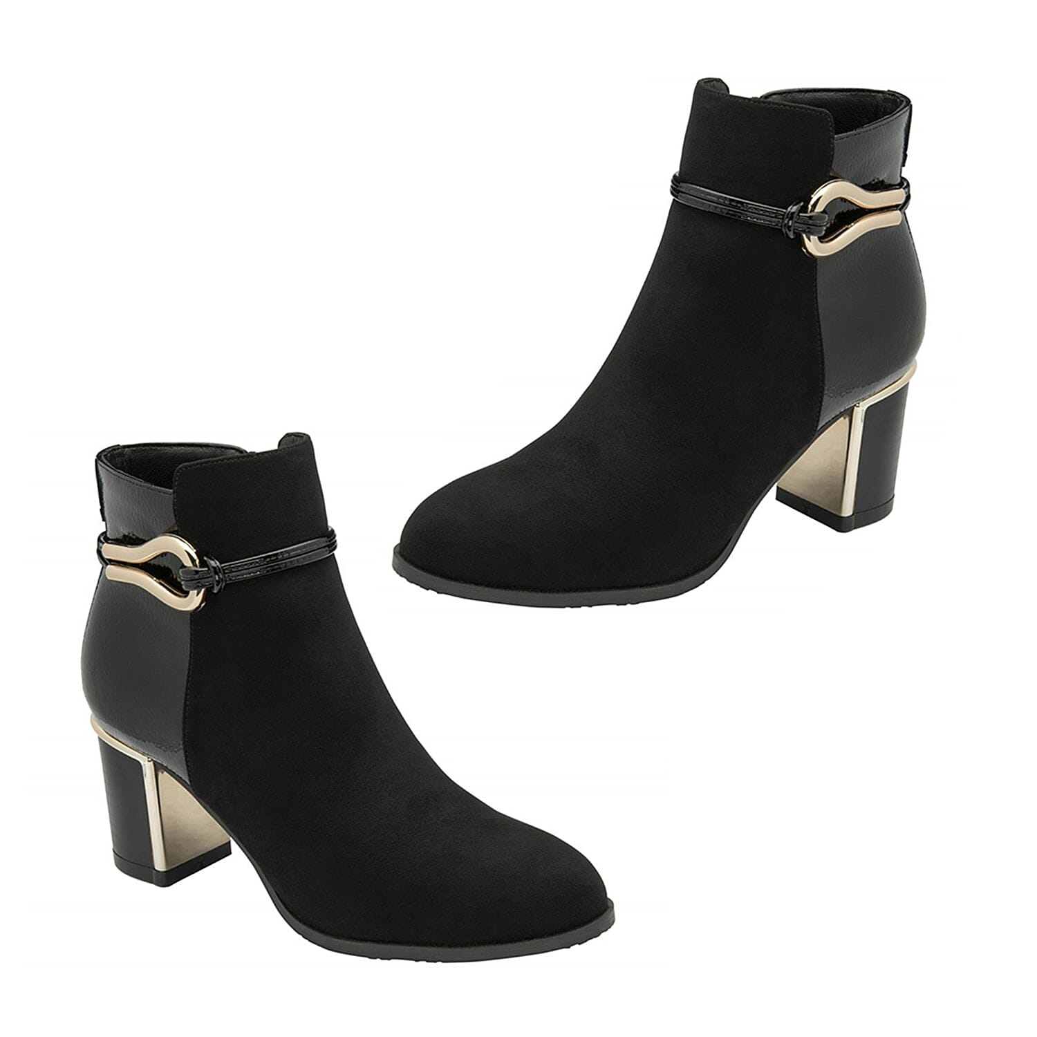 Lotus Ebony Block Heeled Ankle Boots 