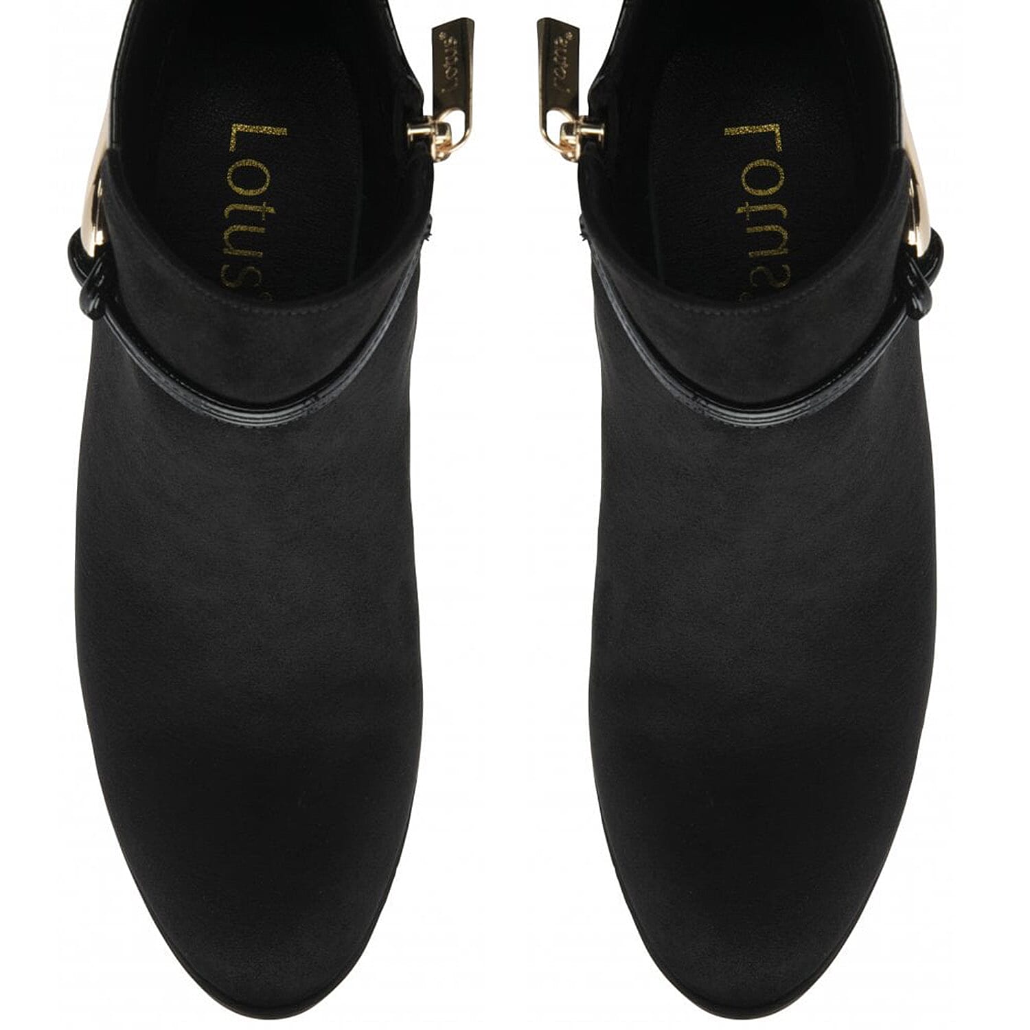 Lotus Ebony Block Heeled Ankle Boots 