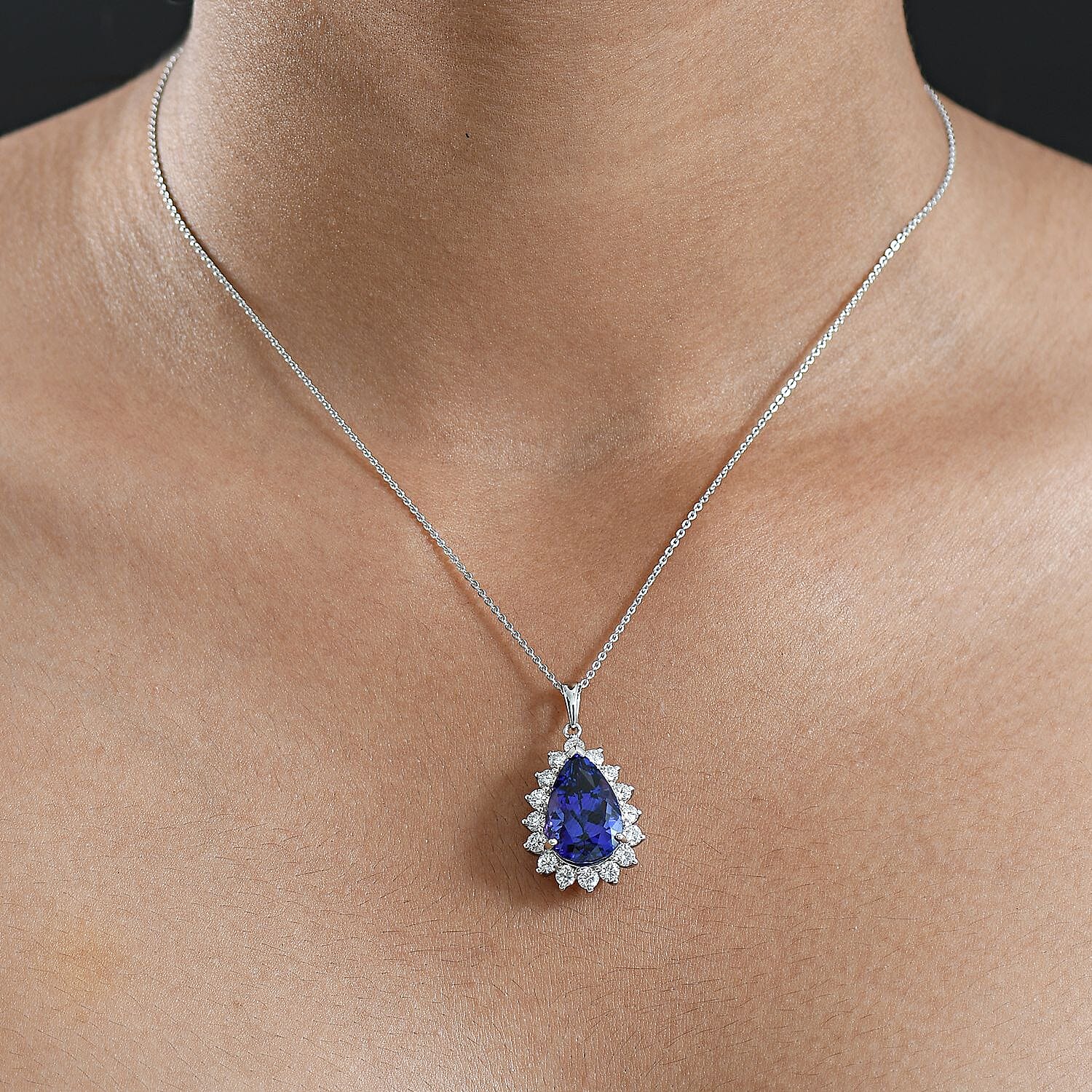 Black Friday Doorbuster Deal - Rhapsody 950 Platinum AAAA Tanzanite & Natural Diamond (VS-EF) Pendant 11.34 Ct, Platinum Wt. 5.46 Gms.