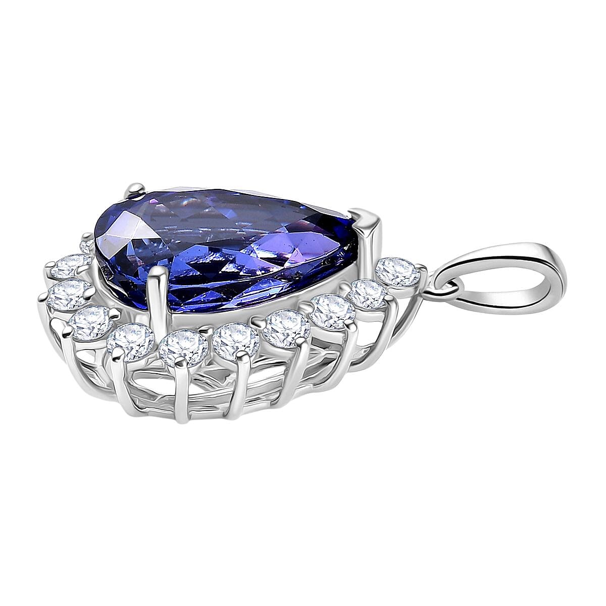 Black Friday Doorbuster Deal - Rhapsody 950 Platinum AAAA Tanzanite & Natural Diamond (VS-EF) Pendant 11.34 Ct, Platinum Wt. 5.46 Gms.