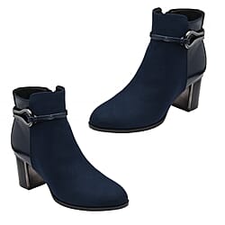 Lotus Ebony Block Heeled Ankle Boots&nbsp;