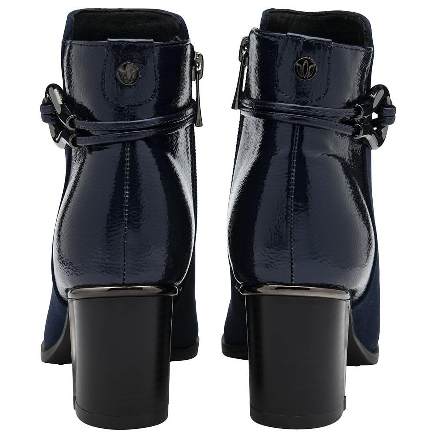 Lotus Ebony Block Heeled Ankle Boots 
