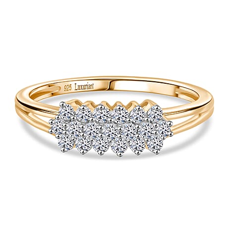 Luxuriant Lab Grown Diamond (SI-GH) Ring in 18K Vermeil Yellow Gold Plated Sterling Silver 0.50 Ct.