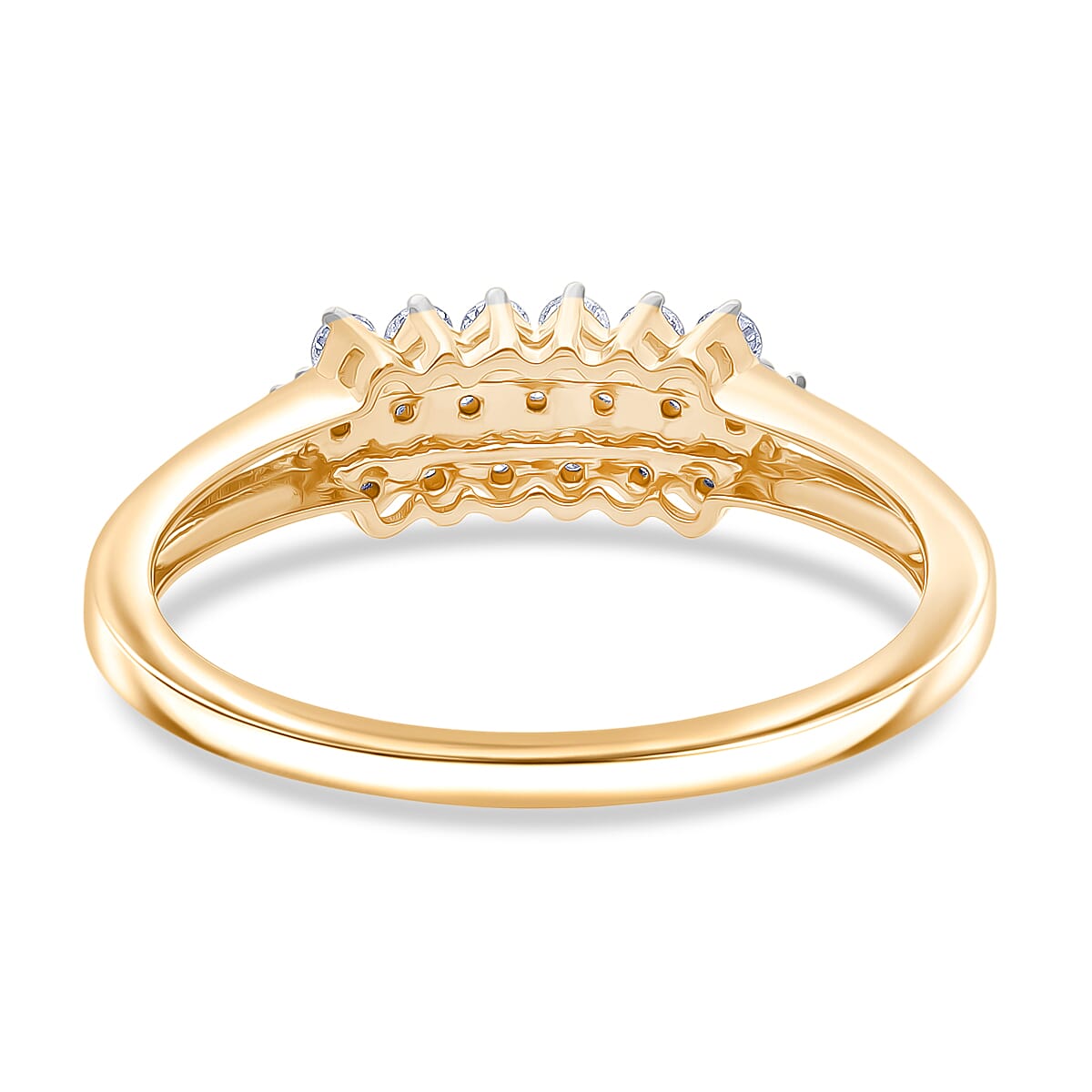 Luxuriant Lab Grown Diamond (SI-GH) Ring in 18K Vermeil Yellow Gold Plated Sterling Silver 0.50 Ct.