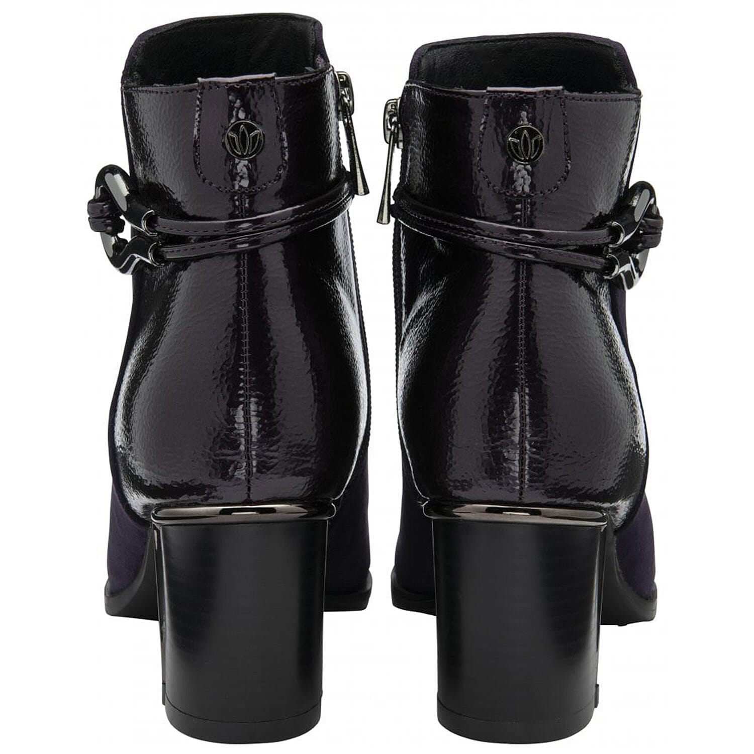 Lotus Ebony Block Heeled Ankle Boots (Size 8) - Purple