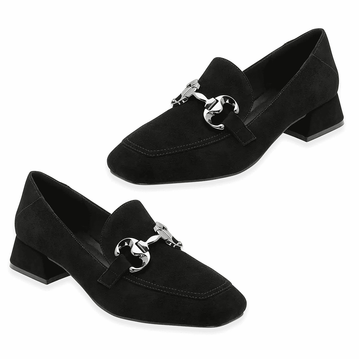 Lotus Ava Suede Block Heel Shoes (Size 7) - Black