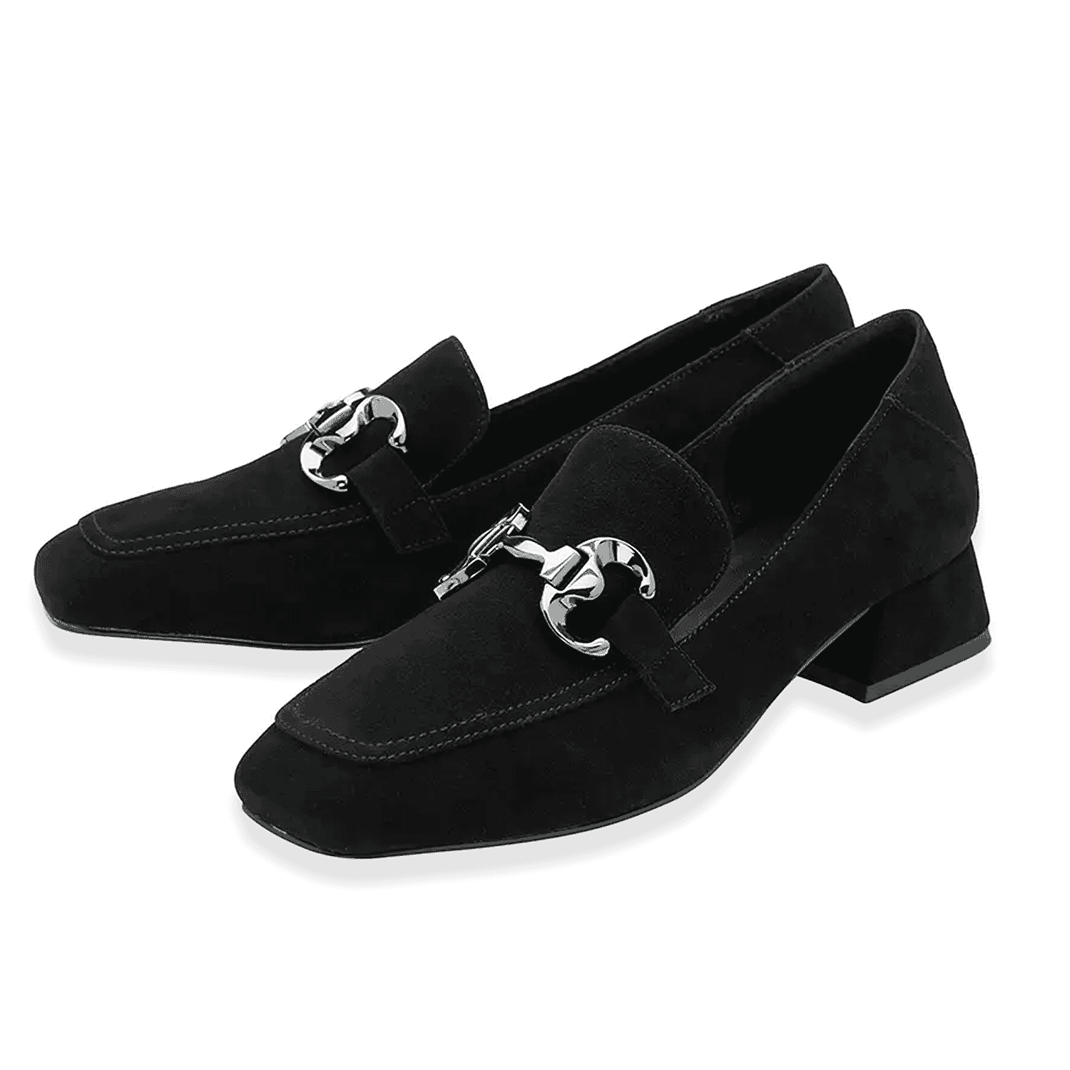 Lotus Ava Suede Block Heel Shoes (Size 8) - Black
