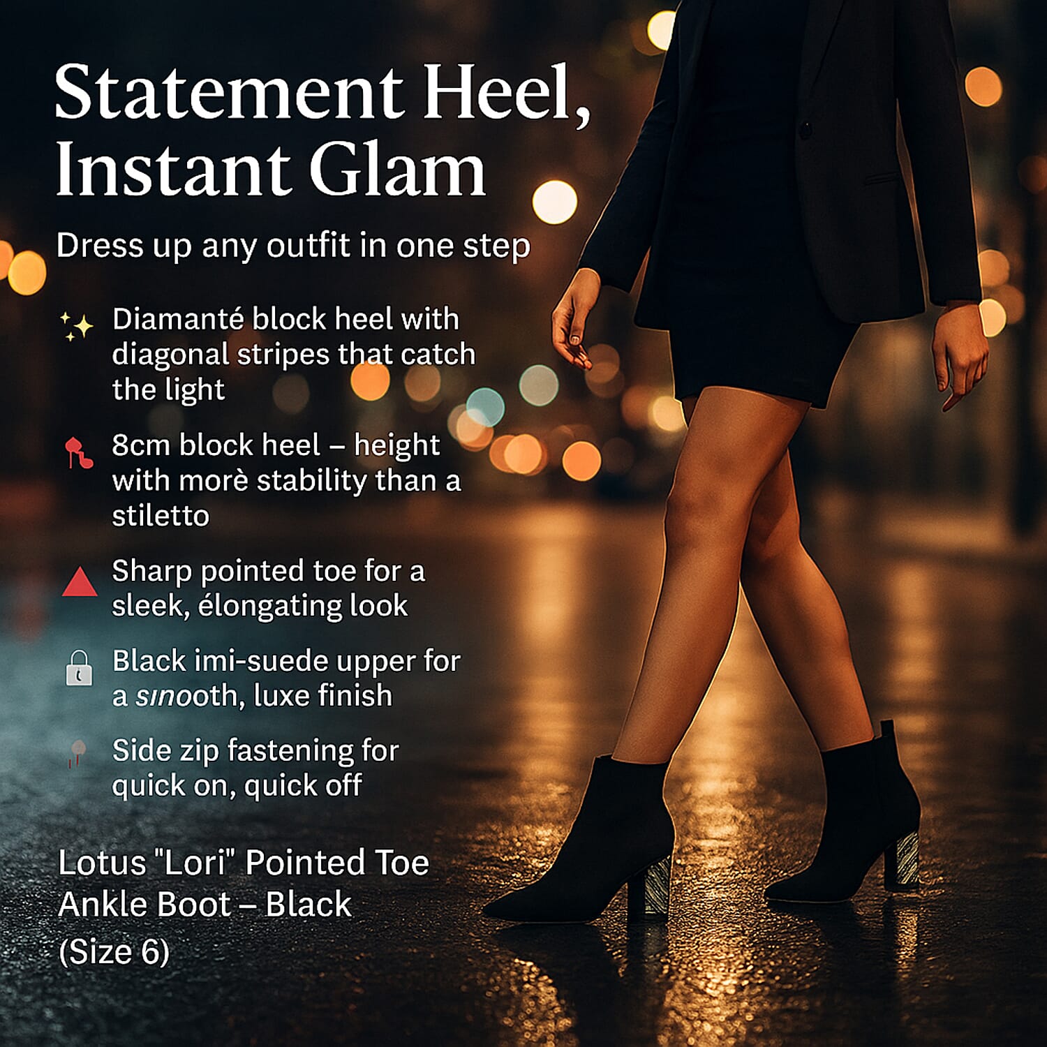 Lotus Lori Pointed Toe Ankle Boots 