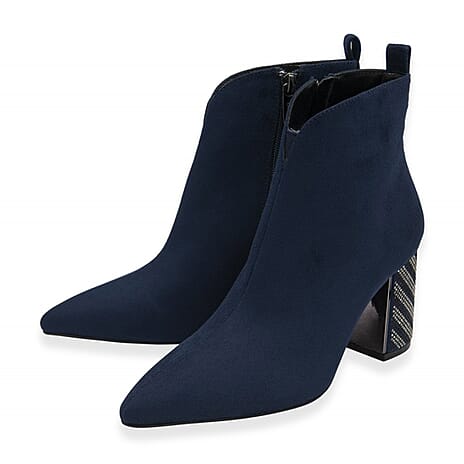 Lotus Lori Pointed Toe Ankle Boots (Size 8) - Navy