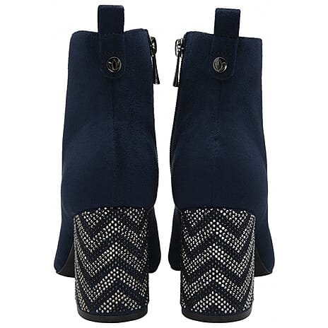 Lotus Lori Pointed Toe Ankle Boots (Size 8) - Navy