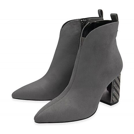 Lotus Lori Pointed Toe Ankle Boots (Size 7) - Grey