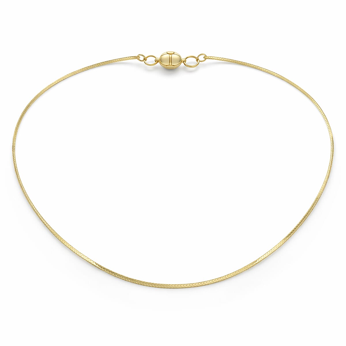 Maestro Collection - 9K Yellow Gold Necklace (Size 18) with Spring Ring Clasp & Magnetic Lock