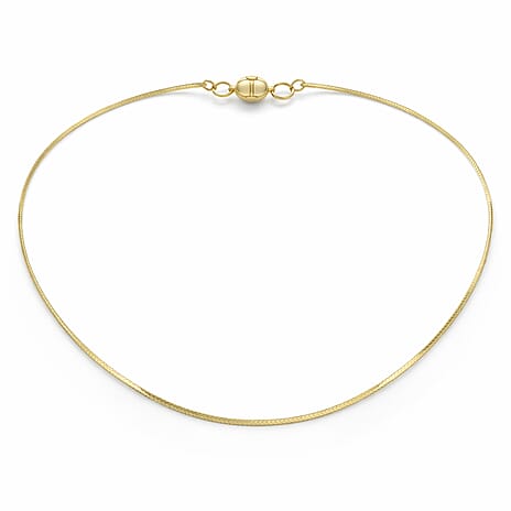 Maestro Collection - 9K Yellow Gold Necklace (Size 18) with Spring Ring Clasp & Magnetic Lock