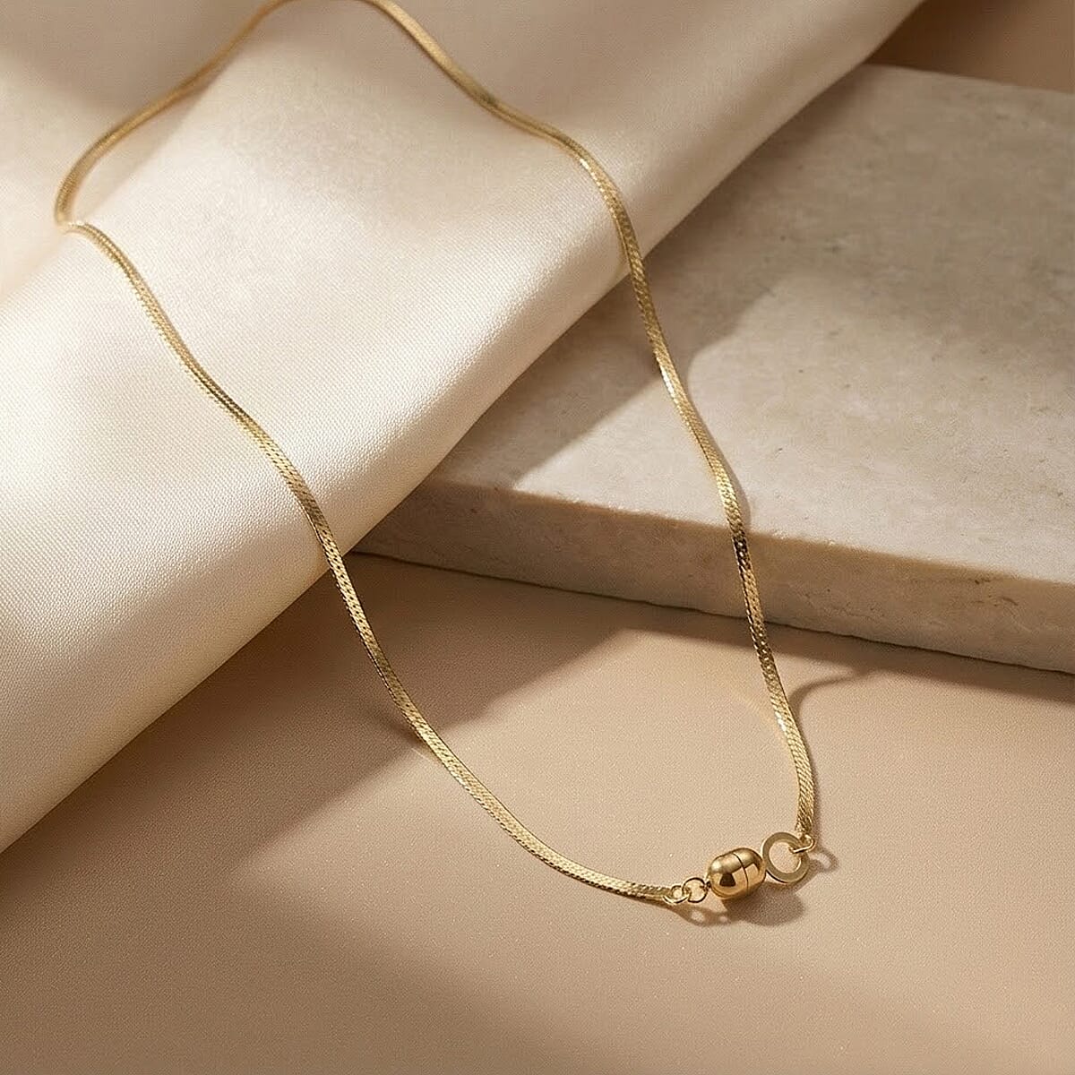 Maestro Collection - 9K Yellow Gold Necklace (Size 18) with Spring Ring Clasp & Magnetic Lock