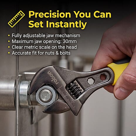 Brand New - 200mm Adjustable Wrench Black Nickel