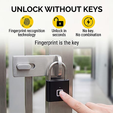 Rolson - Fingerprint Padlock ( Upto 20 Fingerprint Registration Capacity )